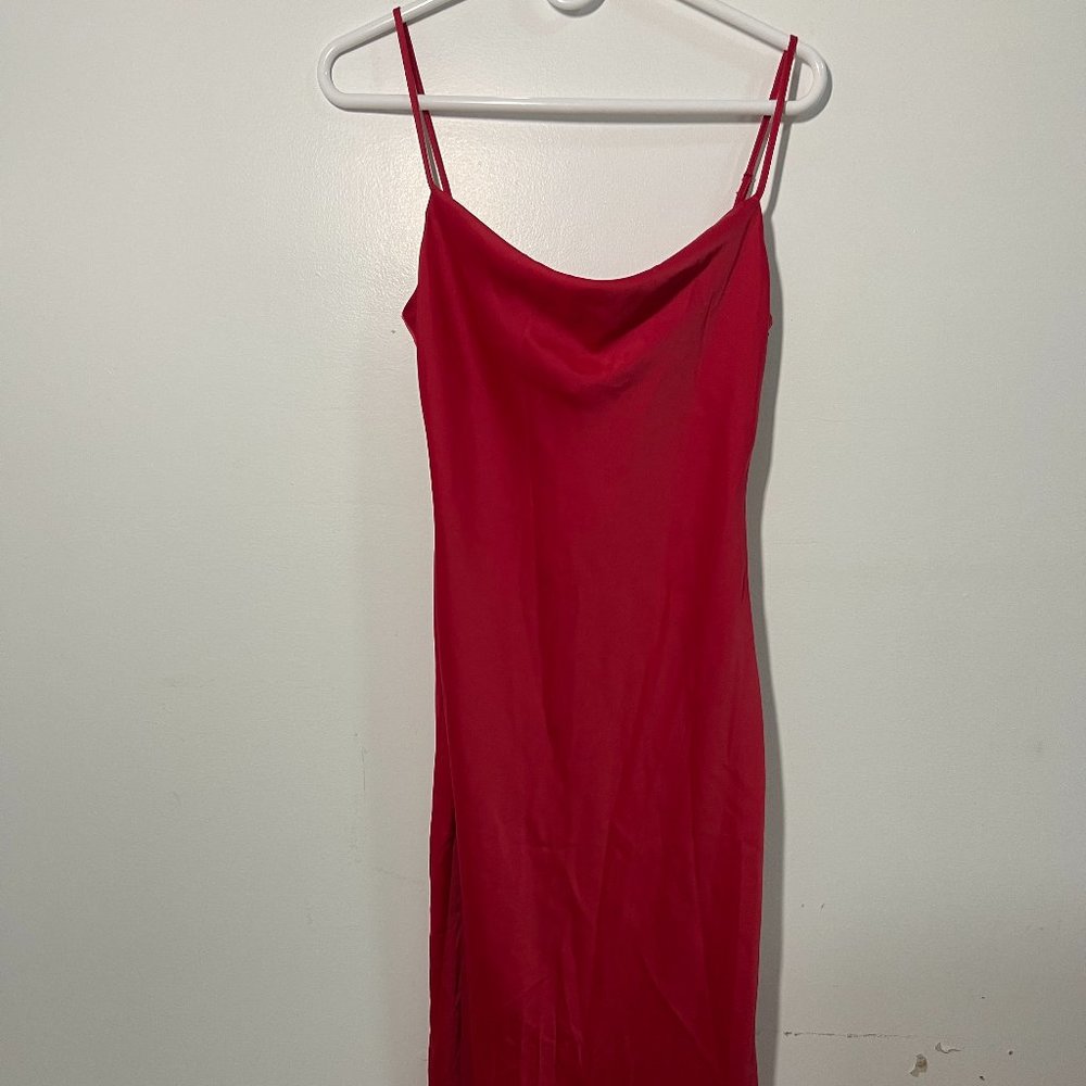 Urban Outfitters Red Slip Cowl Neck Dress